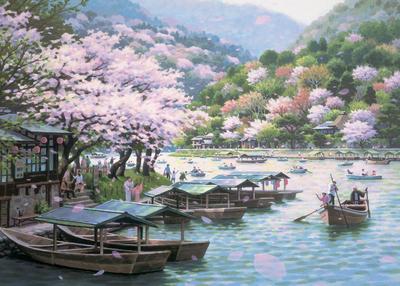 Epoch Jigsaw Puzzle Teppei Sasakura Floating Spring Color X 53 with and Score Ticket EPOCH 500-piece Illustration/art (38 Cm) 07-720 Glue, Spatula,