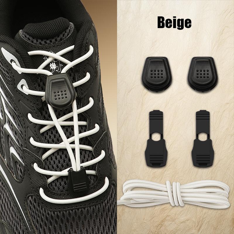Easy On Off No Tie Shoelaces with Dot Button Quick Lock, Stretch Elastic Laces for All Athletic & Casual, Time-Saving Lazy Laces