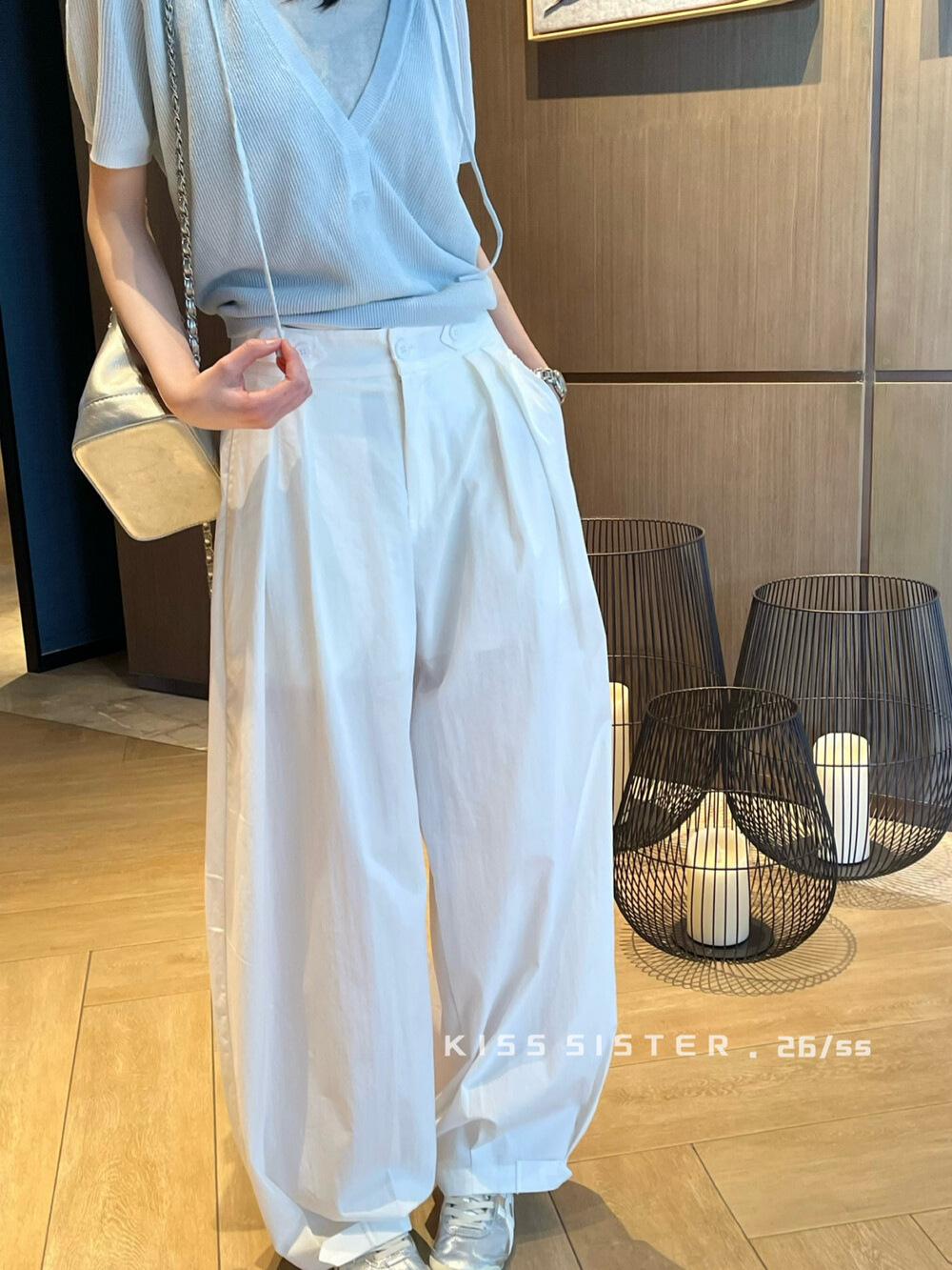 Minimalist Korean-Style Slimming Elastic Waist Casual Pants - Lightweight, Cinched Cuffs, Quick-Dry, Solid Color A6202 Small чёрный