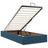 Ottoman Bed with Mattress & LEDs Dark Blue 90x190 Cm Velvet