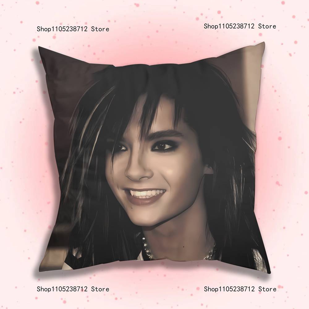 Singer B-Bill K-Kaulitz Anime Pillow Case Anti-dustmite Pillowcase Invisible zipper silky short plush Sofa cushion cover