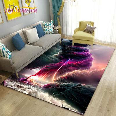 Alfombra 3D Dream Natural Tornado Cloud, alfombra para sala de estar, dormitorio, sofá, felpudo decorativo, alfombra antideslizante para juegos de niños