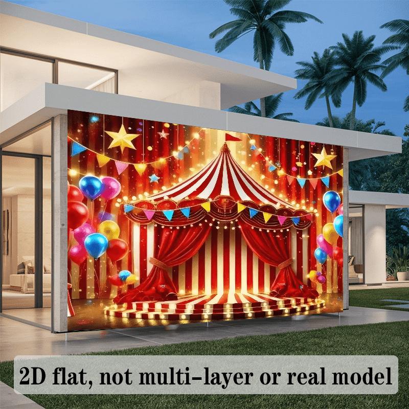 2D Planar Circus Theme Background Fabric for Studio Shooting Festival Celebration Interior Decoration Wall Decoration