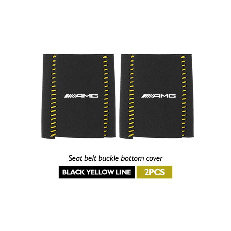 ECLD4 2PCS Car Seat Belt Anti Scratch Buckle Protector Cover Accessories For Mercedes Benz AMG C180 C300 W124 W176 W177 C200 C260 GLC