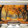 Golden Autumn Tree Path Atmosphere Wall Tapestry Autumn Theme Home Decoration Polyester Fiber Wall Hanging