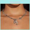 Hip Hop Cross Pendant Necklace With Alloy Geometric Design For Women