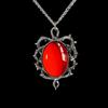 Gothic Retro Cameo Crystal Thorns Frame Pendant Necklace