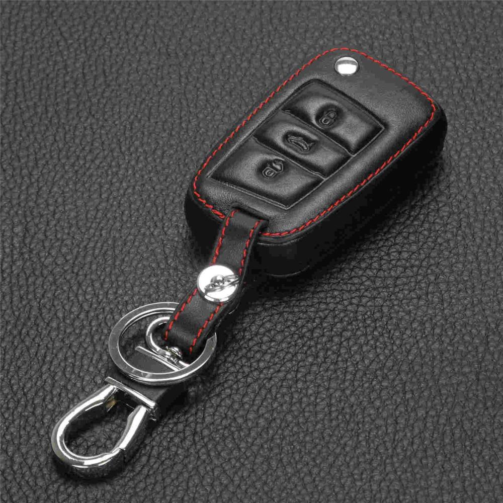 jingyuqin Leather Key Case Key Cover For Volkswagen VW Golf 7 GTI R MK7 Tiguan 2017 For Skoda Octavia A7 For Seat Leon Ibiza Key