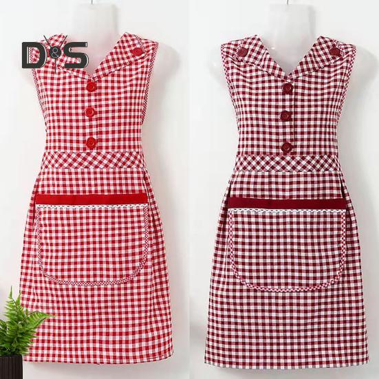 Water-resistant Cooking Bib Tie Back Design Useful Kitchen Apron Anti-greasy Anti-wear Overalls