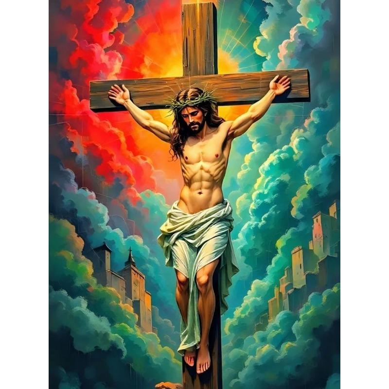 Placca Metallica Religiosa con Gesù, Arte da Parete Metallica Ispiratrice 20x30 cm