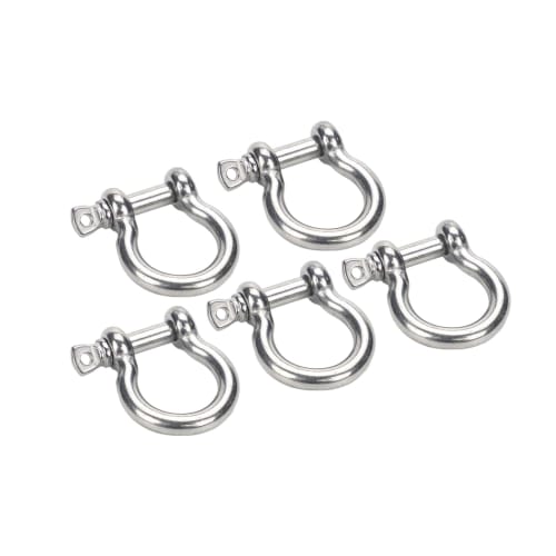 Mikankawa 304 Stainless Steel D-Shaped and Bow-Shaped Anchor Shackles, 160kg Breaking Strength, Screw-In Type, Rust-Resistant, for Lifting and Towing