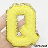 A-Z Big Size Letter Patches For Clothing Yellow Color Iron On Patches On Clothes Sew On Stickers Applications(8Cm)