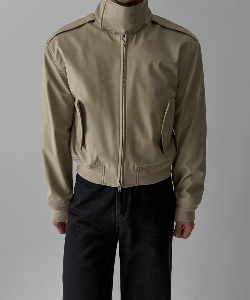 BOWLOW PRODUCT Overlap High-Neck Jacket [Beige]