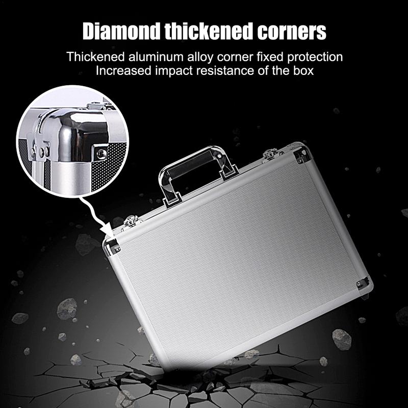 Portable Toolbox Aluminum Suitcase With Lock Electric Tool Box With Sponge Hard Case Flight Case Household Storage Insurance