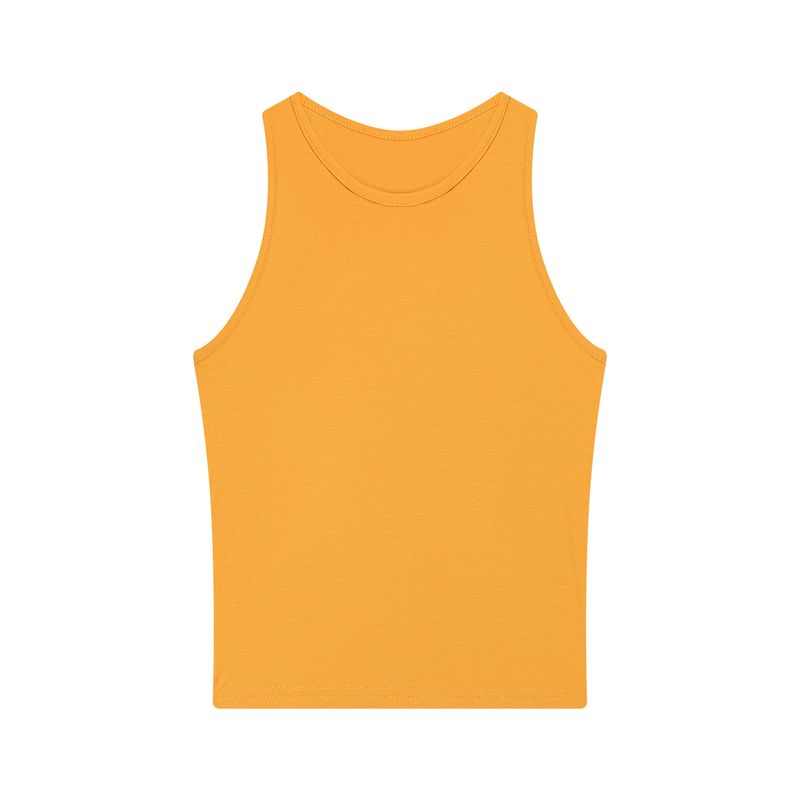 

Kumikumi White Print Short sleeve T-shirt Women Stacked Slim fit Vest Summer Hip Skirt Skirt Three-Piece Set Warm Orange Vest L