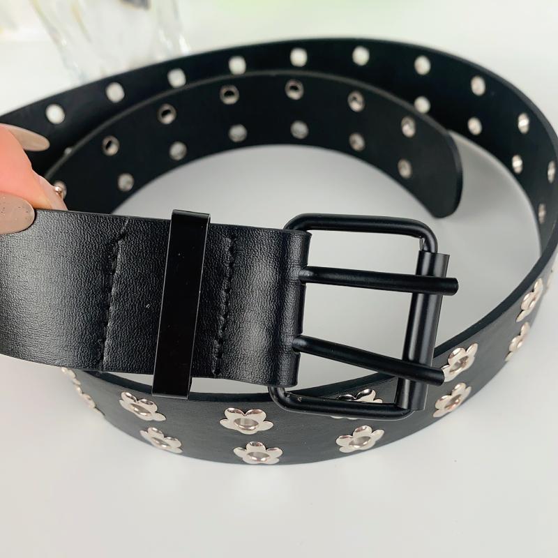 Women'S Belt Fashionable Rivet Belt Personalized Needle Buckle Belt Street Trend Punk Hiphop Style Y2K Belt With Jeans Belt