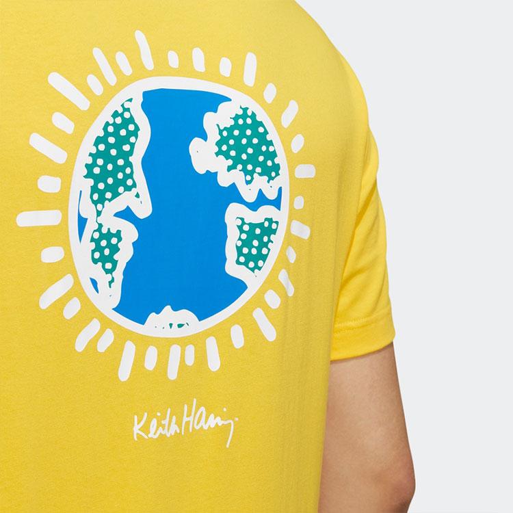 Adidas Neo Geometric Logo Print Sports T-Shirt Men Tops Solar-Yellow HD7270