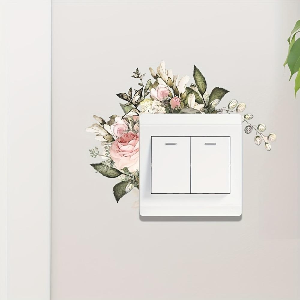 Leaf Green Flower Switch Stickers Bedroom Living Room Kitchen Plants Wall Sticker Removable Vinyl Decal DIY Home Decoration