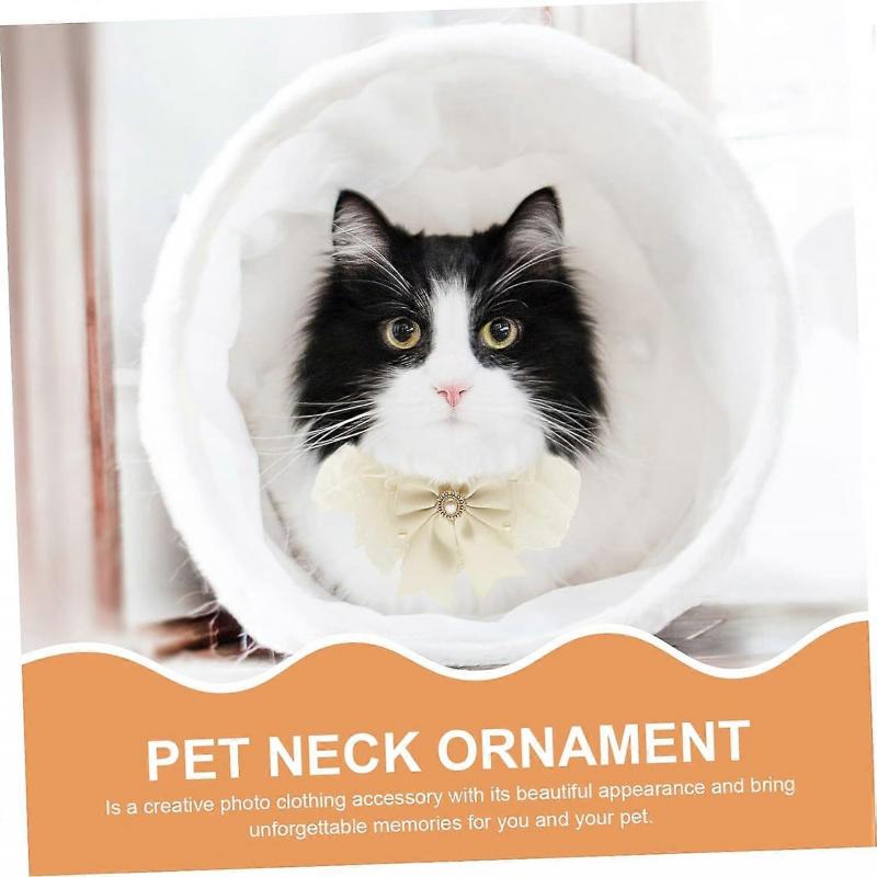 2pcs pet wedding scarf wedding decorations for ceremony wedding lace collar pet lace scarfs adjustable lace decor dog cat (L-30CM)