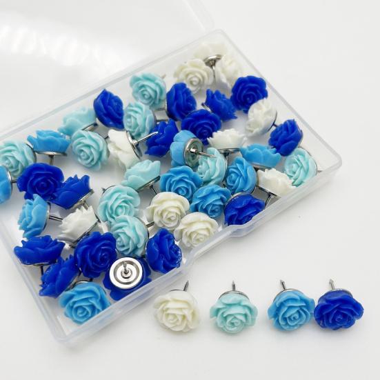 40τμχ Καρφίτσες Τριαντάφυλλο Χαριτωμένο Σχήμα Λουλουδιού Αξιόπιστο Ζωντανό Σχέδιο Διακοσμητικές Πινέζες