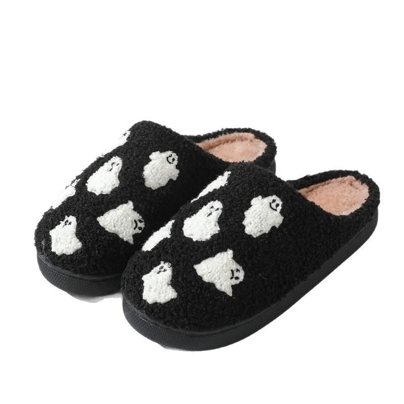 New Halloween Skull Cartoon Warm Winter Slippers Men and Women Couples Home Indoor Cotton Slippers