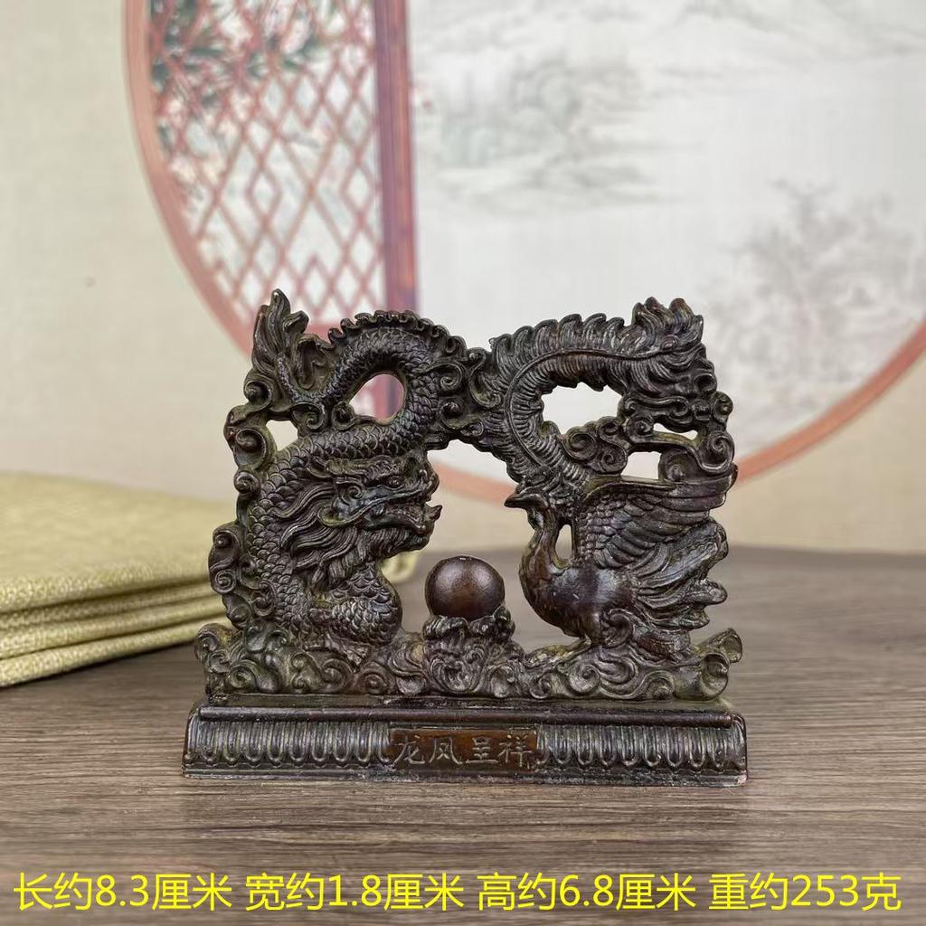 Drago e Fenice Antichi Auspiciosi Decorazione per la Casa Stile Cinese Decorazione per Soggiorno Ingresso Ornamento da Scrivania G