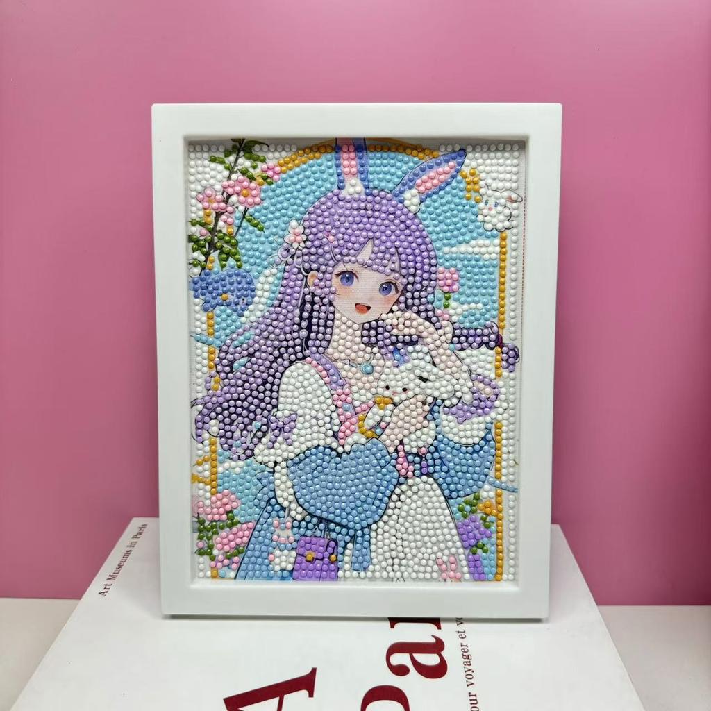 Children'S Diamond Painting Framed Handmade Diy Material Bag Sanrio Diamond Paste Painting Concentration Toy