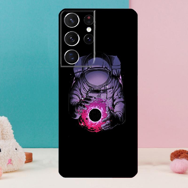 Cartoon Space Astronaut Phone Case For Samsung Galaxy S25 S23 S22 S21 Ultra S9 S10 S20 Plus S24 FE Funda Cover Shell