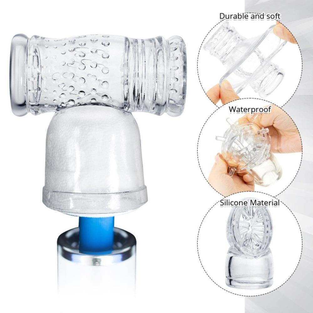Male Masturbator Cock Sleeve Penis Ring Glans Sucking Caps Stimulator Erotic Sex Toys for Men  Magic Wand Holder Vibrator Cover