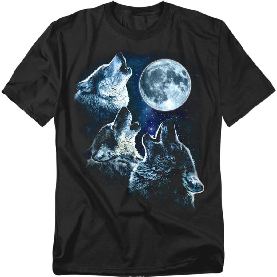 Popfunk Howling at The Moon Wolf Pack Unisex Adult T Shirt XXXXXL чёрный