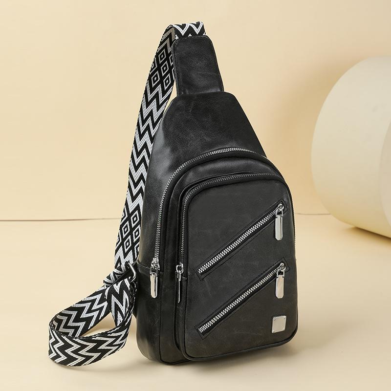 New fashionable and versatile women's breast bag, mobile phone bag, shoulder bag, large-capacity travel and leisure oblique span bag.