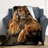 Tiger Pose Flannel Blanket Throw Blanket Soft Warm Sofa Bed Camping Home Decor Unique Christmas Gift C926319