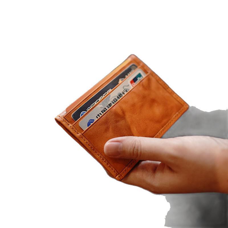 Large Capacity Oil Wax Leather Retro Card Holder - Multifunctional Driver's License and Bank Card Storage Bag