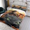 3D Train Dragon Duvet Cover Pillowcase Bedding Set Cartoon Adult Boy Girl Bedroom Decoration Children Gift for Single Double Bed