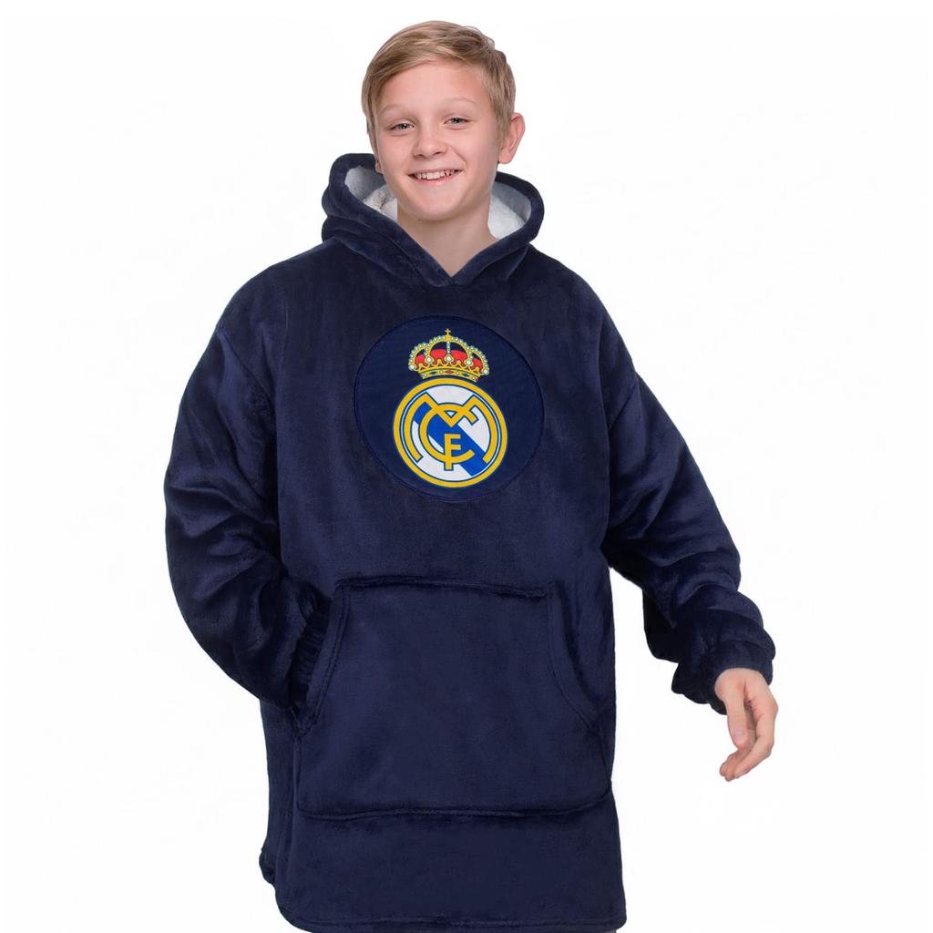 Real Madrid CF Childrens/Kids Crest Oversized Blanket Hoodie