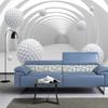 Fototapete, abstraktes Tunnel-Dekor, 3D-Kreis, Ball, Wohnzimmer, Sofa, TV, Hintergrundwand, Heimwandbild
