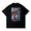 Herren EVA Evangelion T-Shirt Japanischer Anime Unisex Baumwolle Grafikdruck Übergroß Kurzarm Streetwear Sommer Lässig Fitness
