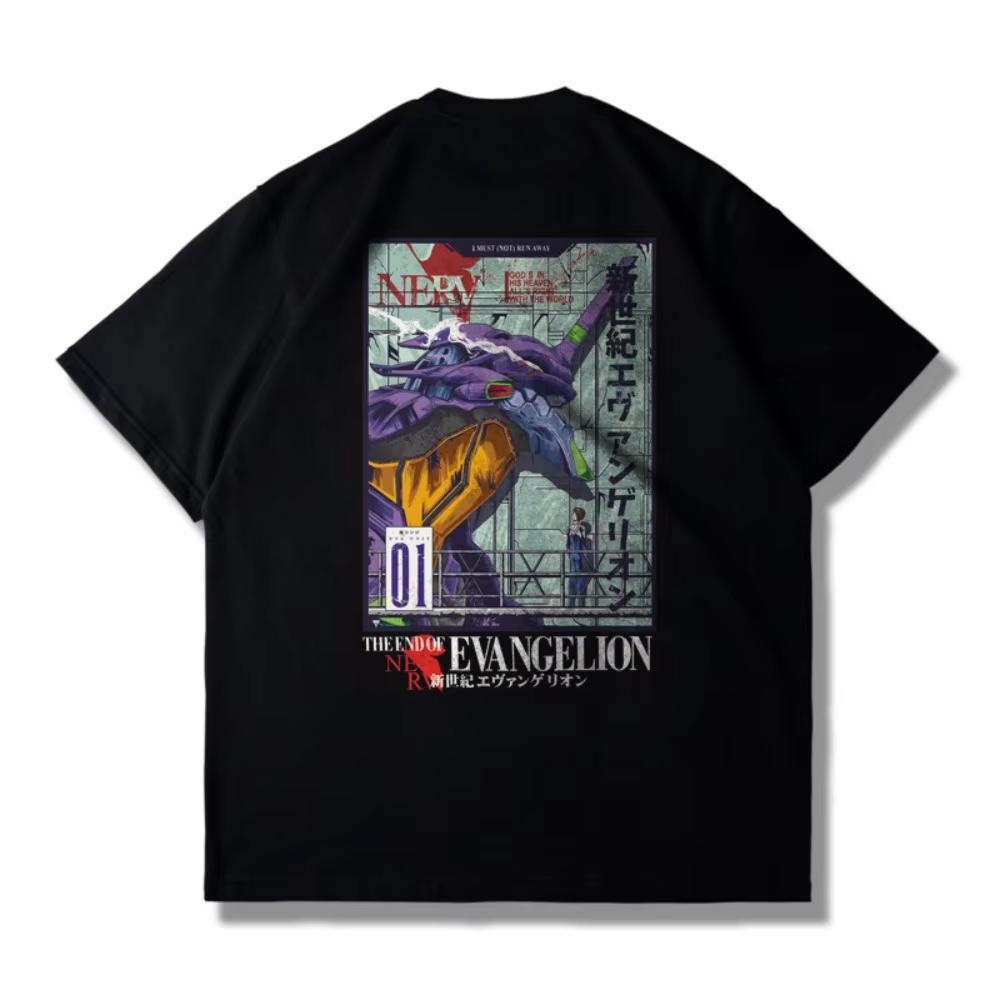 

Чоловіча футболка EVA Evangelion Японське аніме Унісекс Бавовняна з графічним принтом Оверсайз З коротким рукавом Вуличний стиль Літня Повсякденна Для фітнесу M