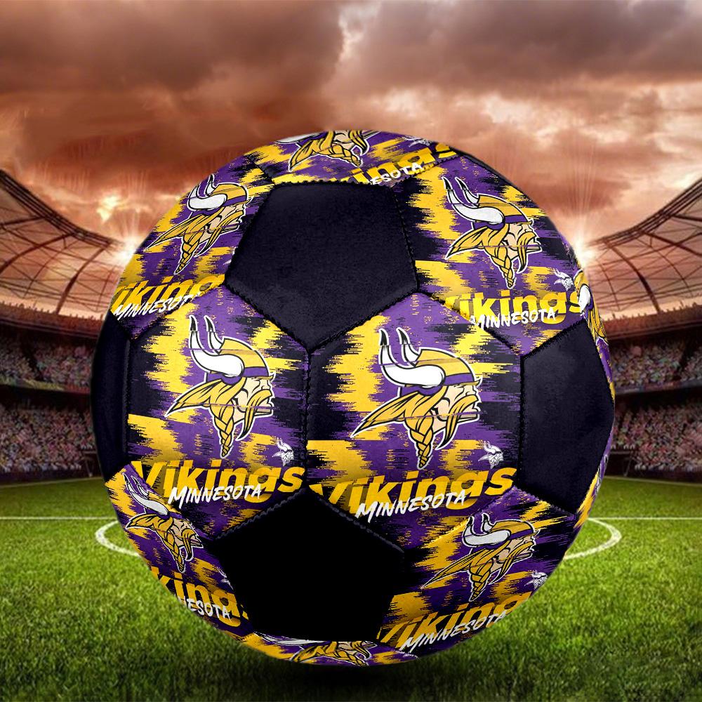 Minnesota Vikings Indoor Soccer Ball Colorful All Ages Size 5 Machine Stitched PVC Competition Ready Durable High-Bounce