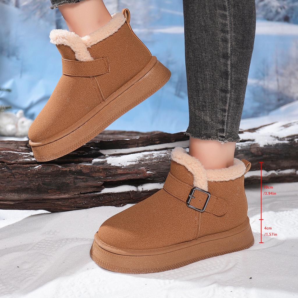 Thick-soled Snow Boots for Women In Winter 2025 Plus-size Plus-size Plush Wool Cotton Shoes for Women Are Versatile
