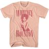 Whitney Houston Monochrom Whit Pfirsich T-Shirt