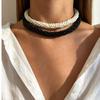 Multi-Layer Beads Women's Necklace Stainless Steel Magnetic Clasp Bohemian Necklace  Party