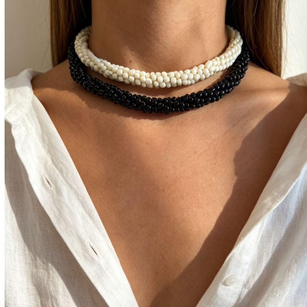 Multi-Layer Beads Women's Necklace Stainless Steel Magnetic Clasp Bohemian Necklace Party