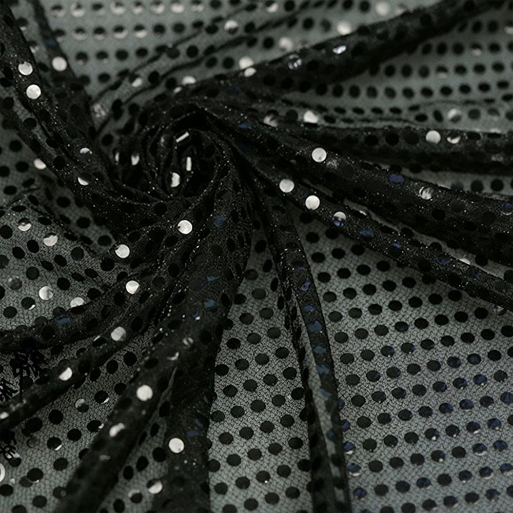 DIY Sequin Fabric 100cm*110cm Mesh Fabric Fashion Sequin Cloth Wedding Decor чёрный