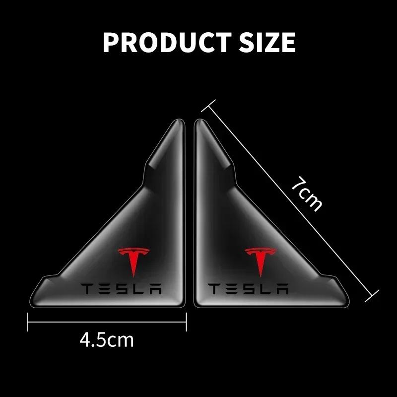 Car Sticker Tesla 2Pcs Car Logo Door Corner Covers Anti-Collision For Tesla Model 3 2021 S X Y Style Roadster Invader Coil Mod W