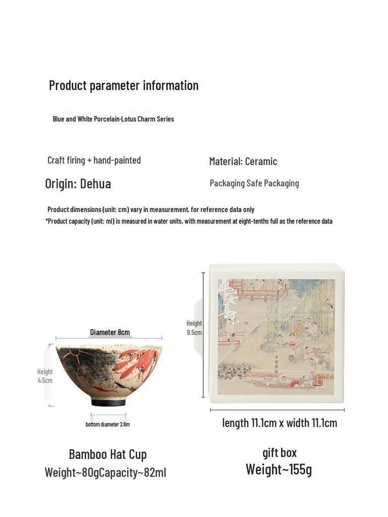 Ručně malovaný zlacený keramický čajový šálek s motivem koi a lotosu