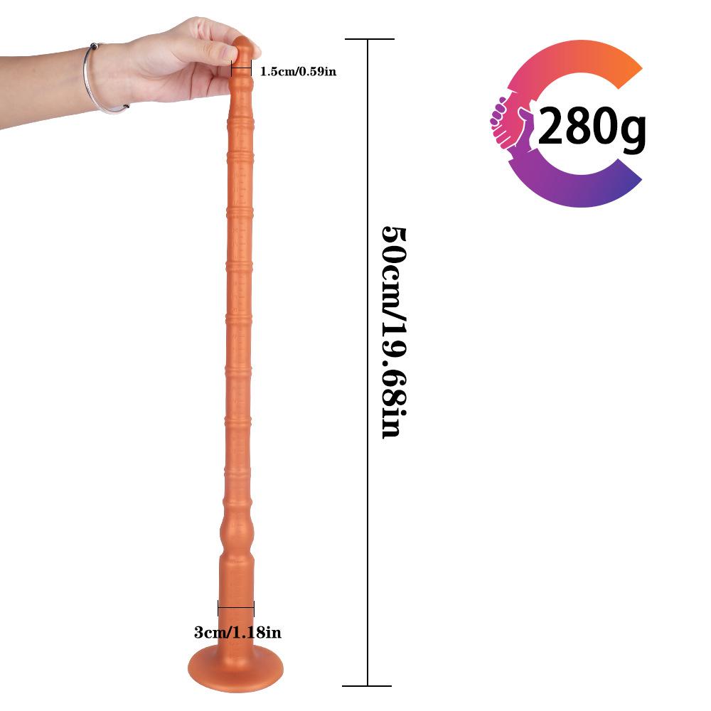 H49 Mutter und Kind Analplug Flüssigsilikon Weich SM Analplug Peitsche 30-60cm mit Abluftkanal zum Einführen des Analplugs Sorgenfrei