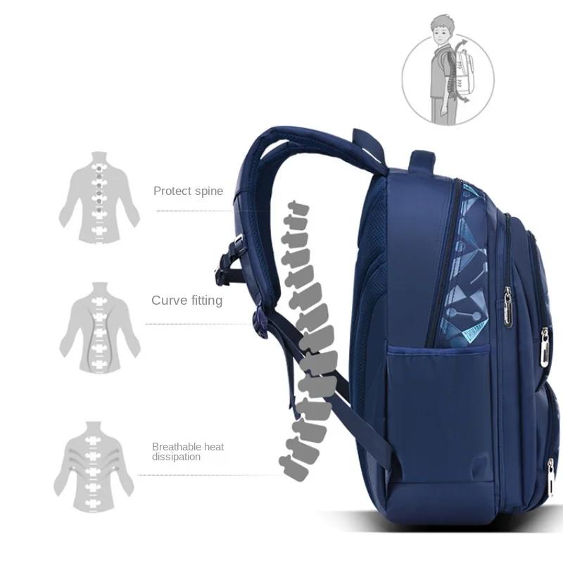 Rucsac pentru copii Genți de școală pentru copii, pentru băieți, rucsac ortopedic mare, ghiozdan impermeabil, geantă mare de cărți mochila infantil