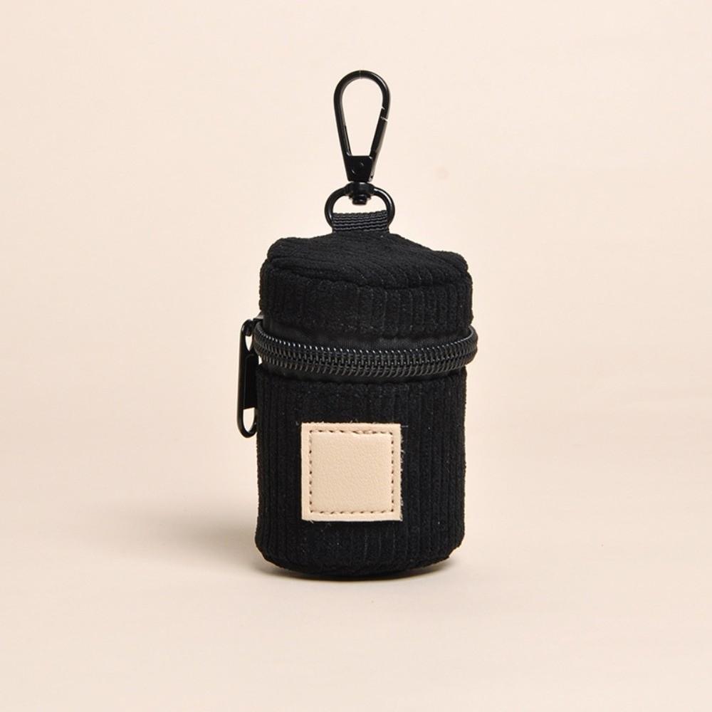 

Corduroy Dog Poop Bag Dispenser Zipper Gabage Bag Holder New Waste Bag Holder Pet Supplies чёрный