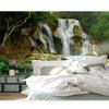 Mountain Small Bridge Water Waterfall 3d Scenery Home Decor Living Room Wallpaper
